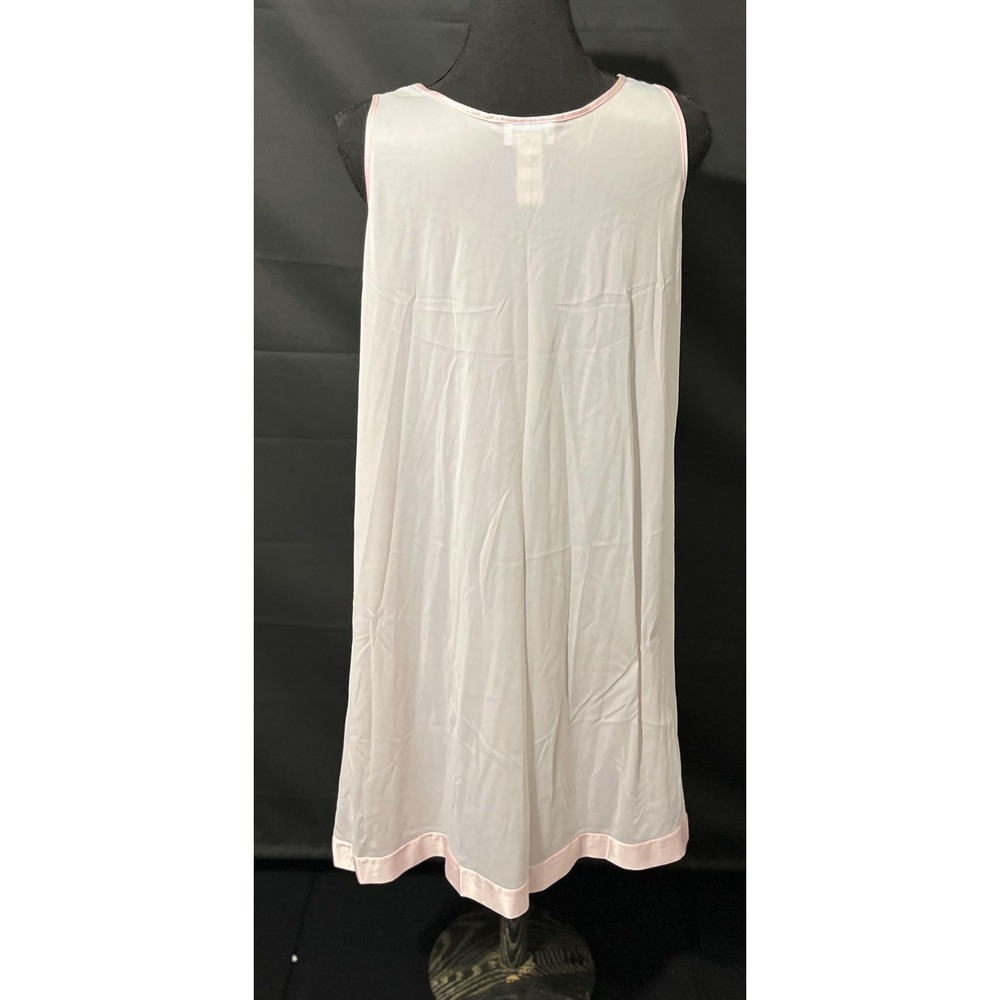 Vanity Fair Nightgown Womens Medium Pink Satin Trim Sleeveless Style 30-107 - Picture 6 of 8